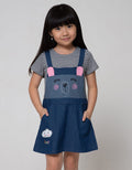 Little M Short Sleeve Midi Dress Overall Bear Rainbow