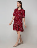 Connexion Long Sleeve Midi Dress Floral Print CNY