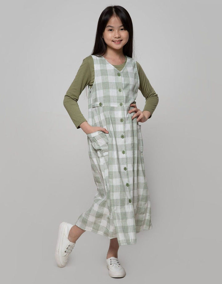 Exit Girls Checked Overall T-Shirt