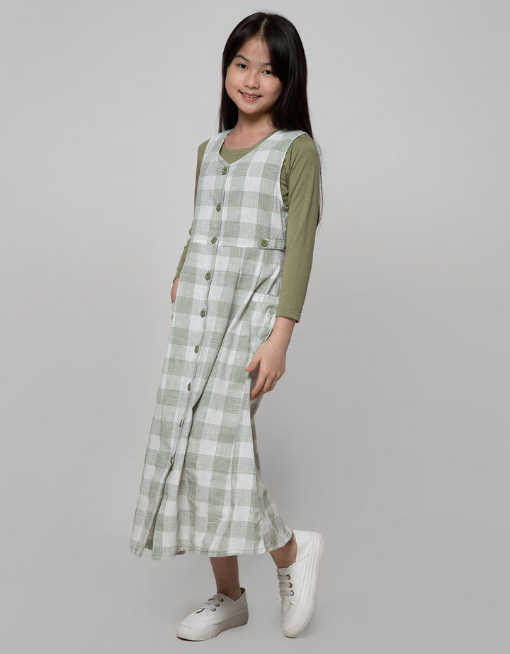 Exit Girls Checked Overall T-Shirt