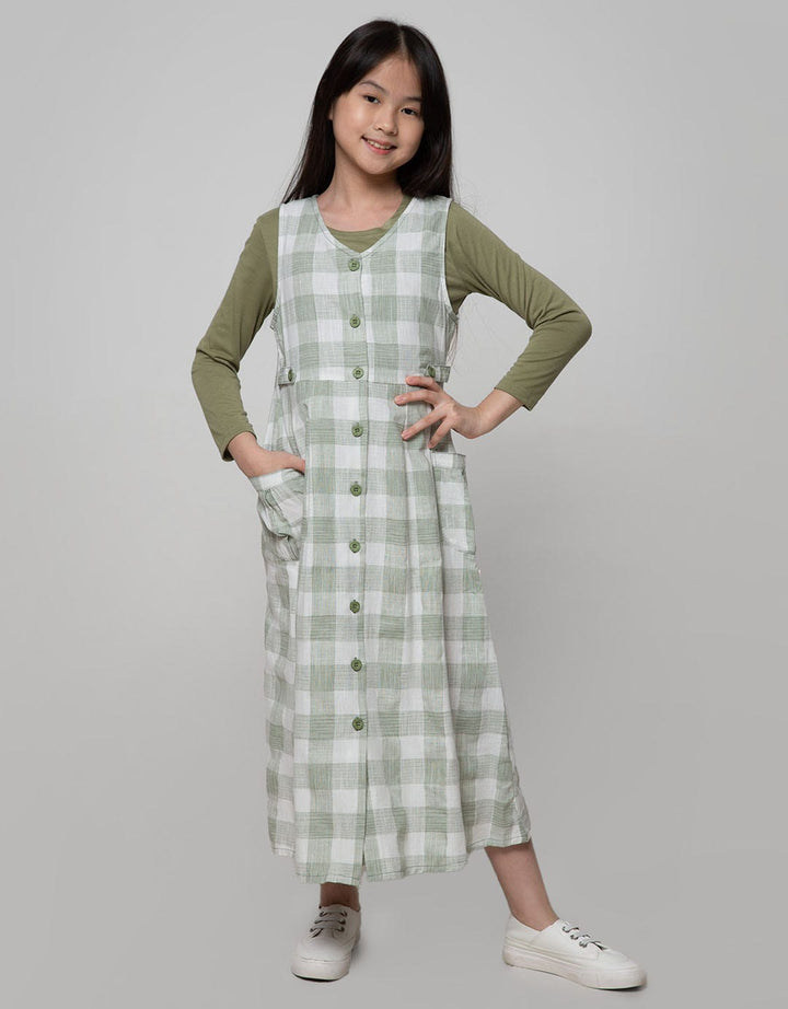 Exit Girls Checked Overall T-Shirt