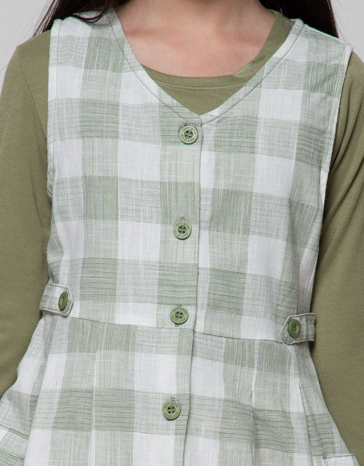 Exit Girls Checked Overall T-Shirt
