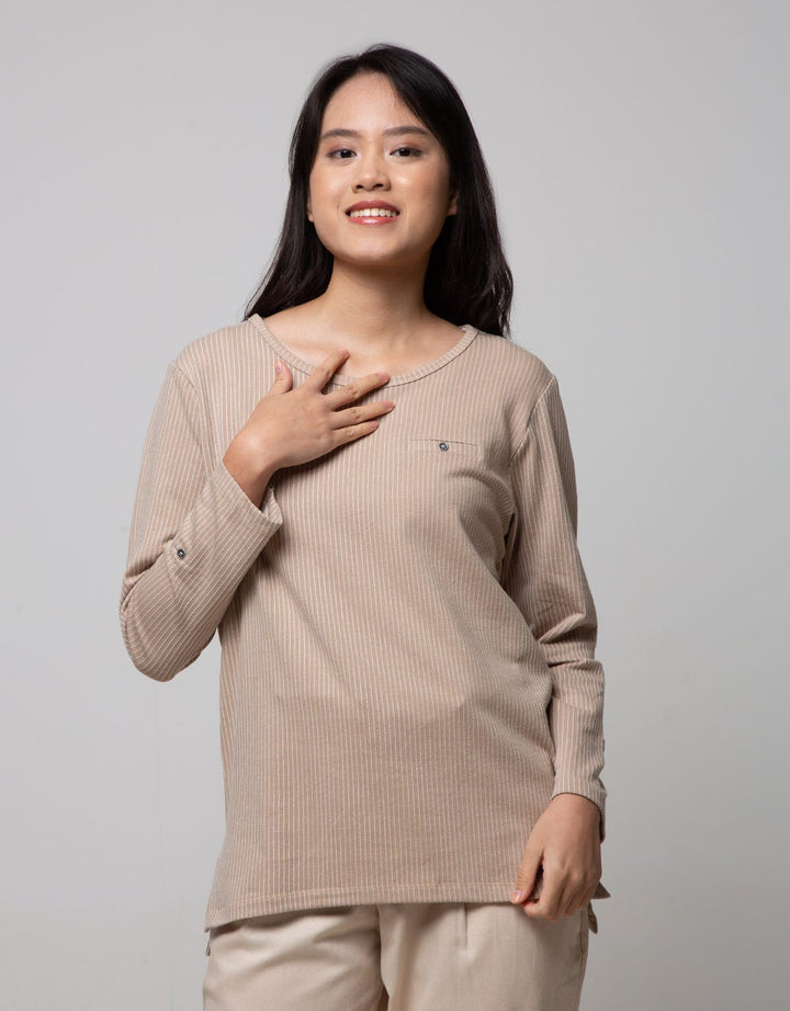 Connexion Long Sleeve T-Shirt Stripe Vertical Spandex