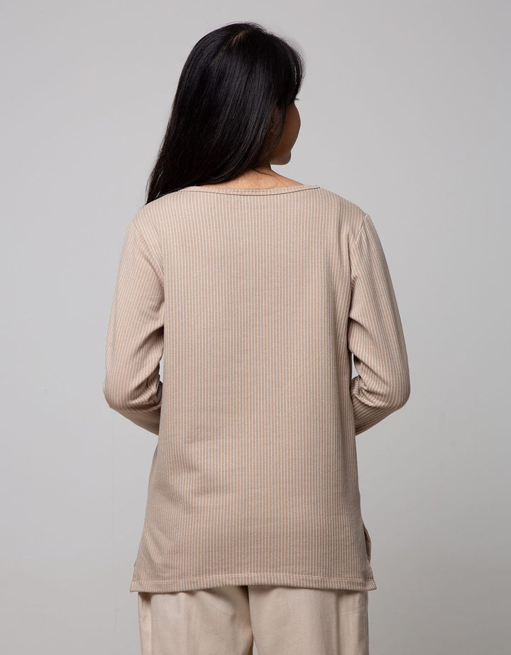 Connexion Long Sleeve T-Shirt Stripe Vertical Spandex