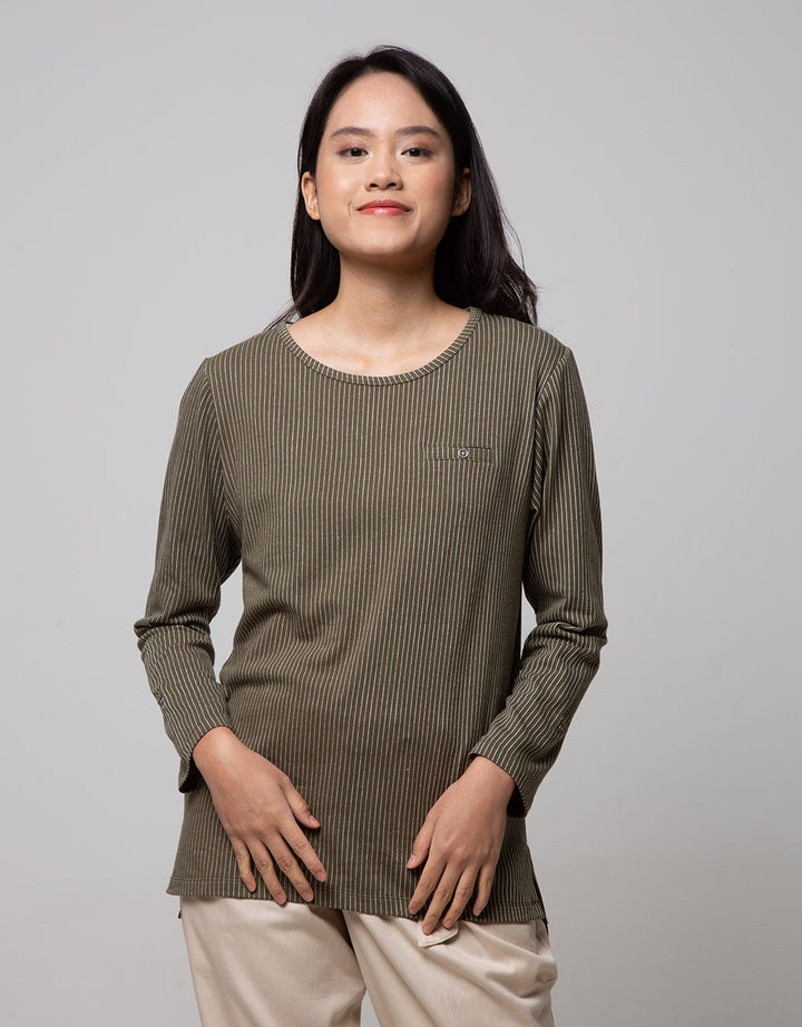 Connexion Long Sleeve T-Shirt Stripe Vertical Spandex