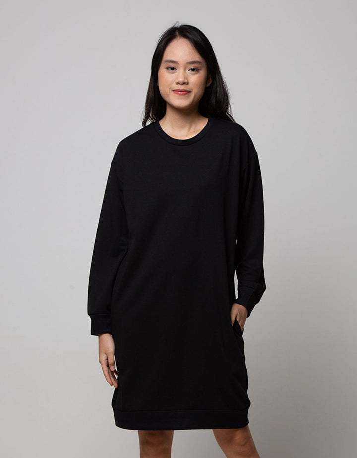 Connexion Long Sleeve Midi Dress Plain Babyterry