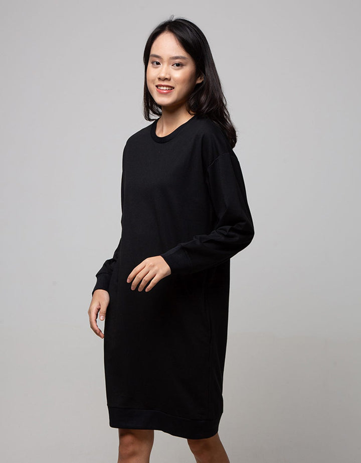 Connexion Long Sleeve Midi Dress Plain Babyterry