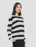 NEVADA PRINT STRIPE SWEATER WANITA