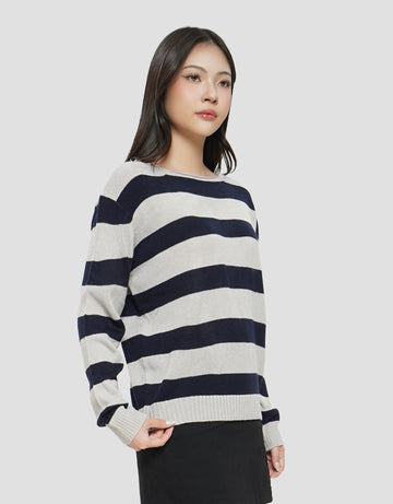 NEVADA PRINT STRIPE SWEATER WANITA