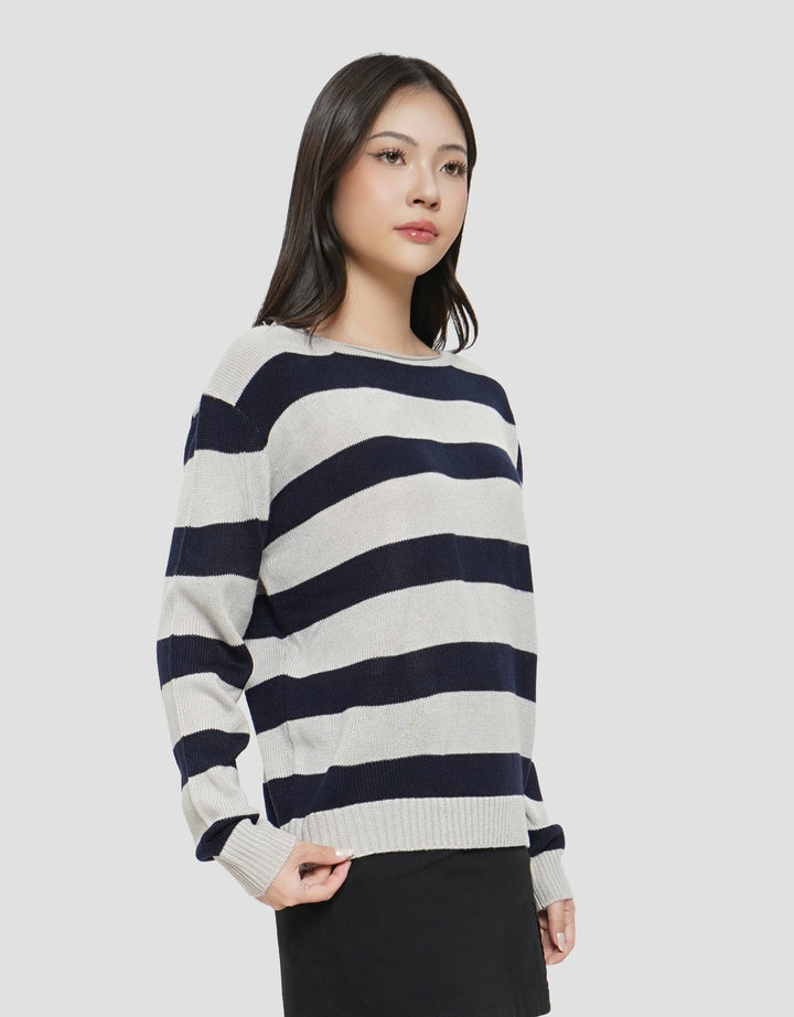 NEVADA PRINT STRIPE SWEATER WANITA