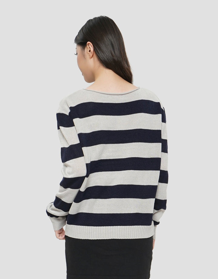 NEVADA PRINT STRIPE SWEATER WANITA