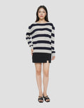 NEVADA PRINT STRIPE SWEATER WANITA
