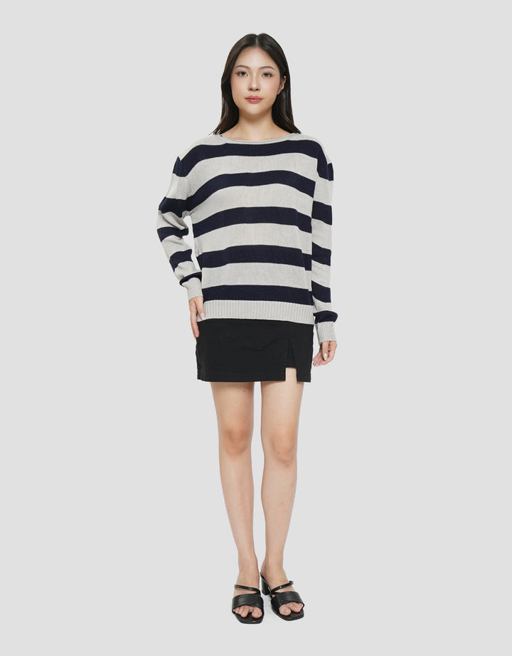 NEVADA PRINT STRIPE SWEATER WANITA