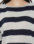 NEVADA PRINT STRIPE SWEATER WANITA