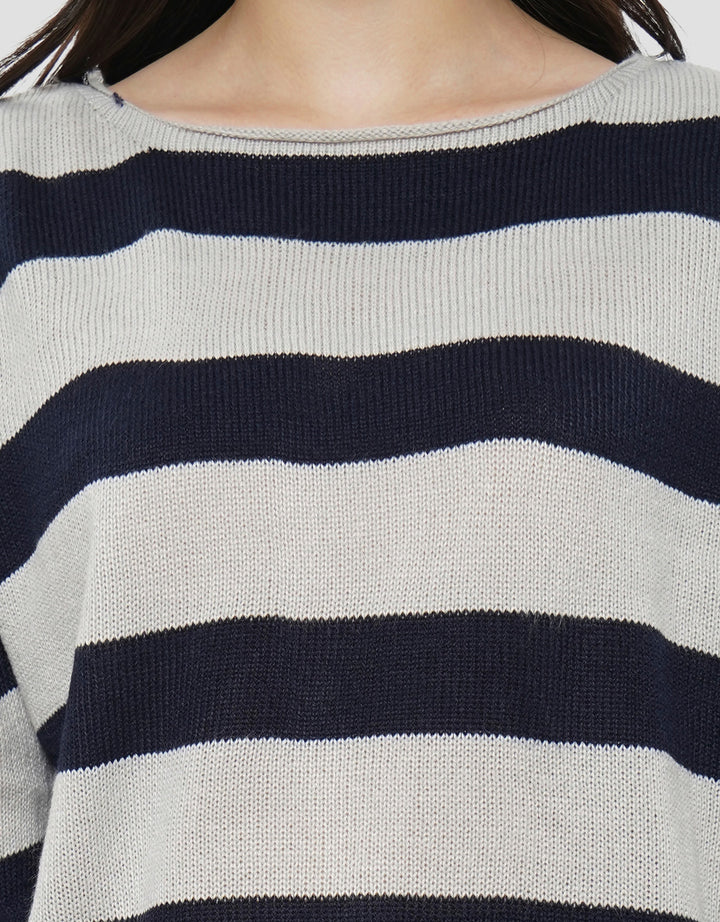 NEVADA PRINT STRIPE SWEATER WANITA