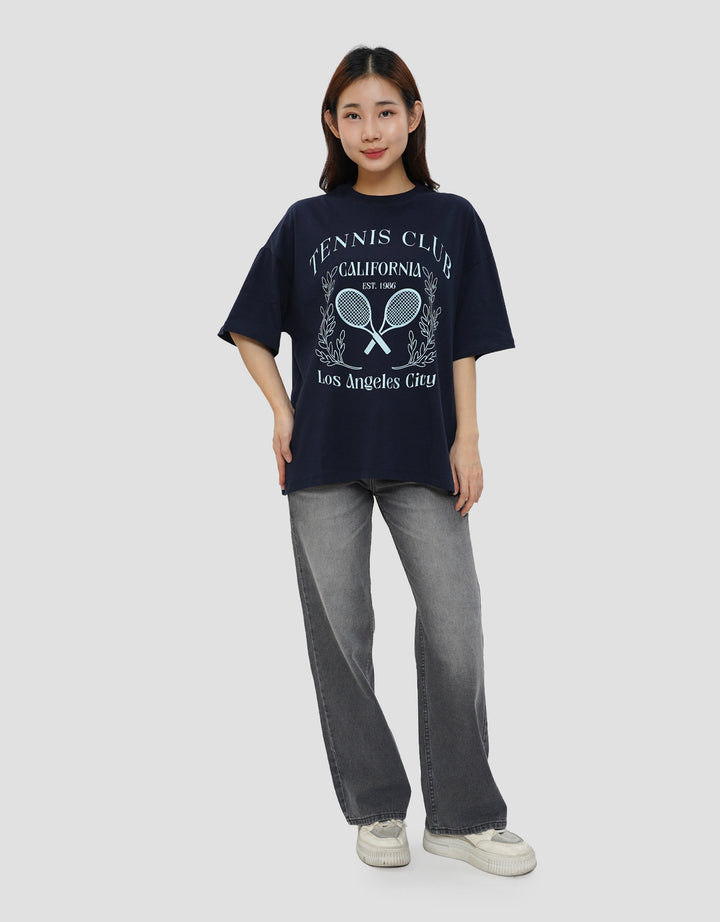NEVADA TENNIS CLUB CALIFORNIA KAOS OVERSIZE WANITA