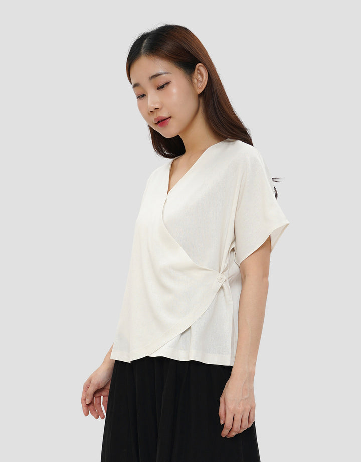 CONNEXION DOLMAN LINEN BLOUSE SLEEVELESS WANITA