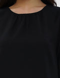 CONNEXION PUFF SLEEVE GATHERED NECK BLOUSE WANITA