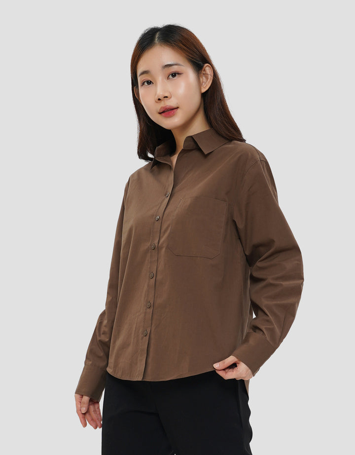 CONNEXION POPLIN KEMEJA OVERSIZE WANITA