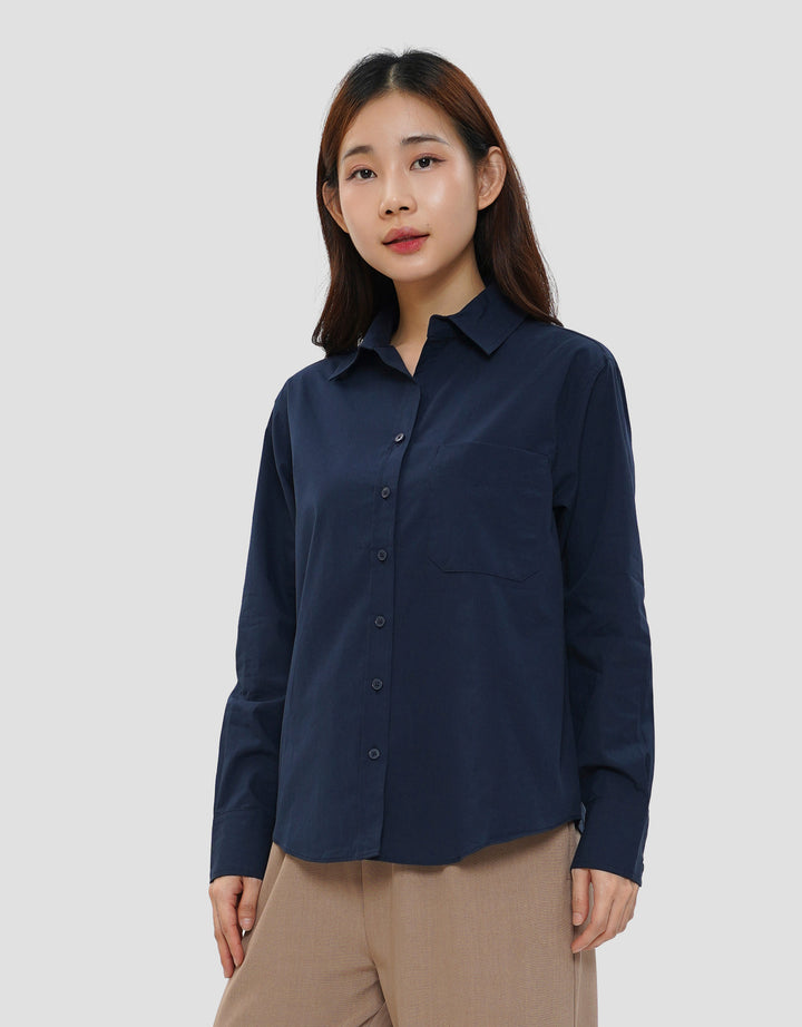 CONNEXION POPLIN KEMEJA OVERSIZE WANITA