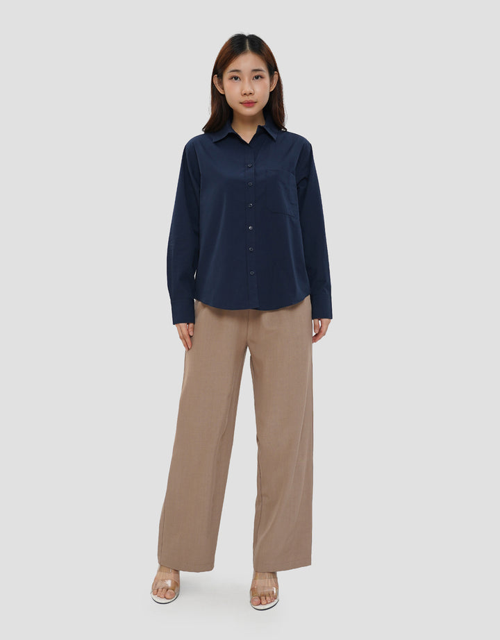CONNEXION POPLIN KEMEJA OVERSIZE WANITA