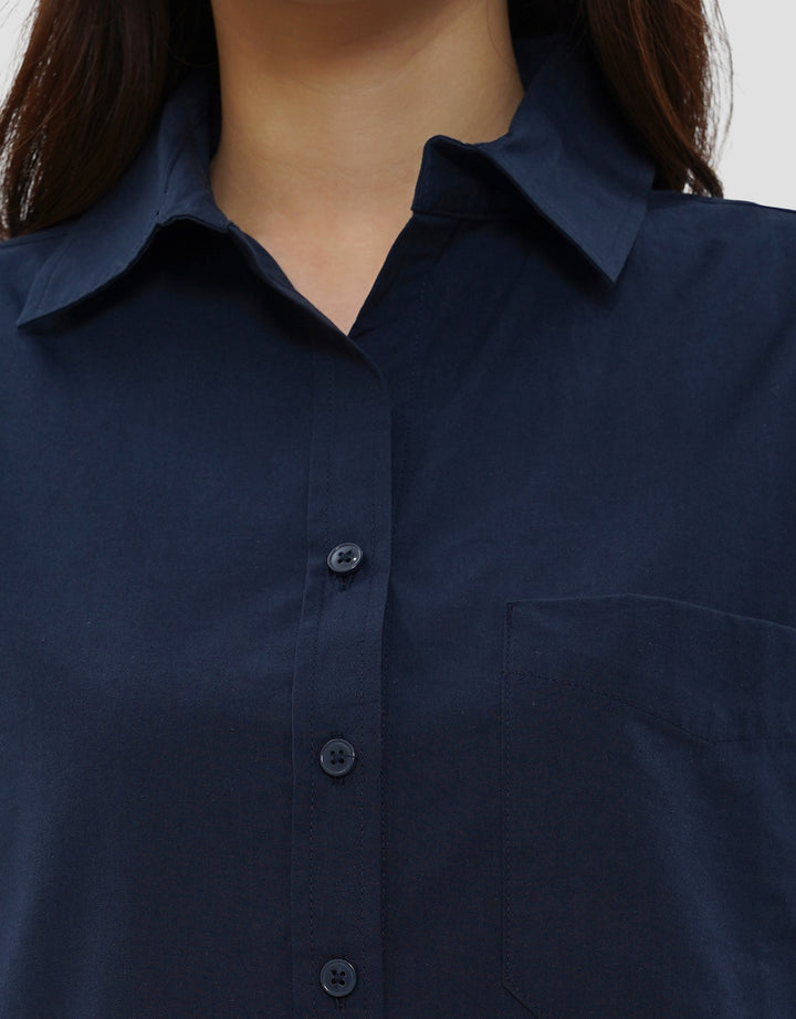 CONNEXION POPLIN KEMEJA OVERSIZE WANITA