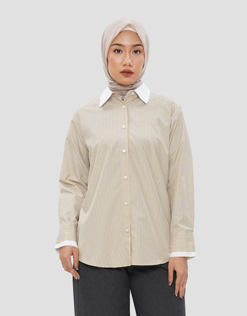 ANNISA STRIPES KEMEJA LENGAN PANJANG WANITA