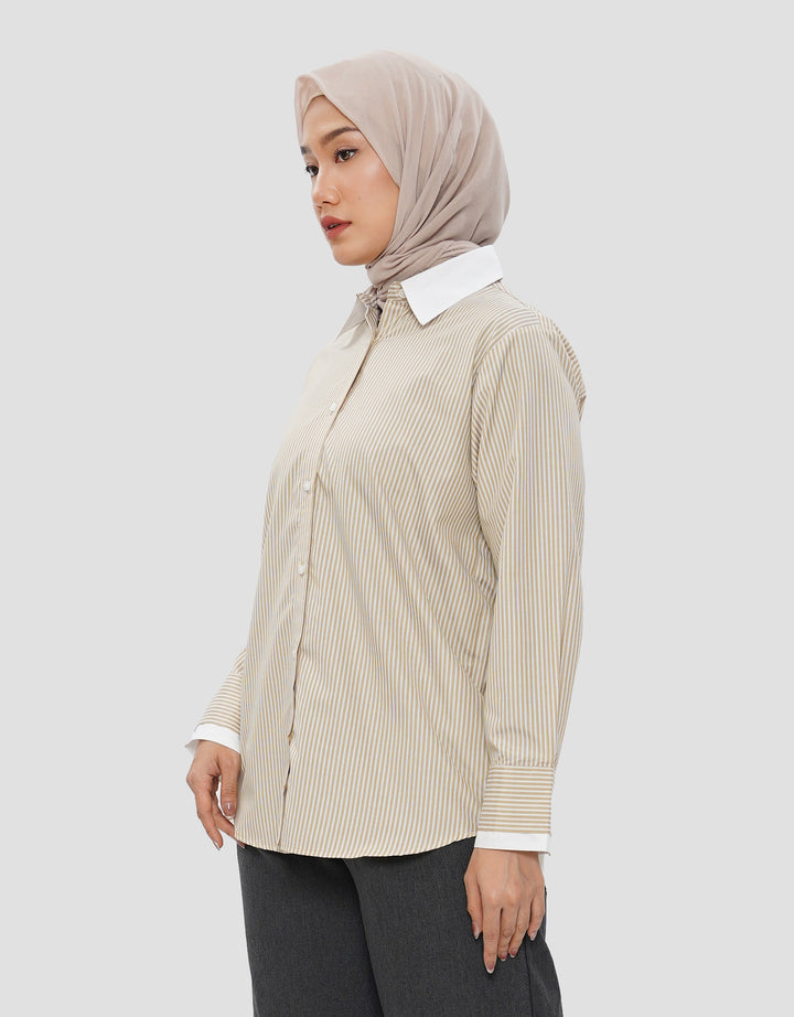 ANNISA STRIPES KEMEJA LENGAN PANJANG WANITA