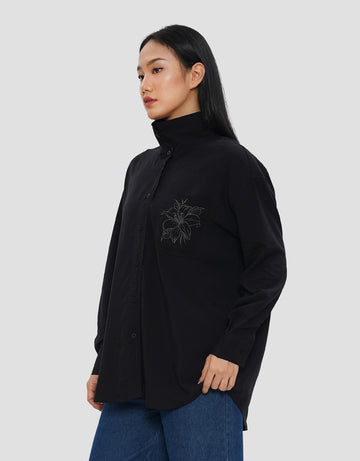 ANNISA FUNNEL NECK KEMEJA LENGAN PANJANG WANITA