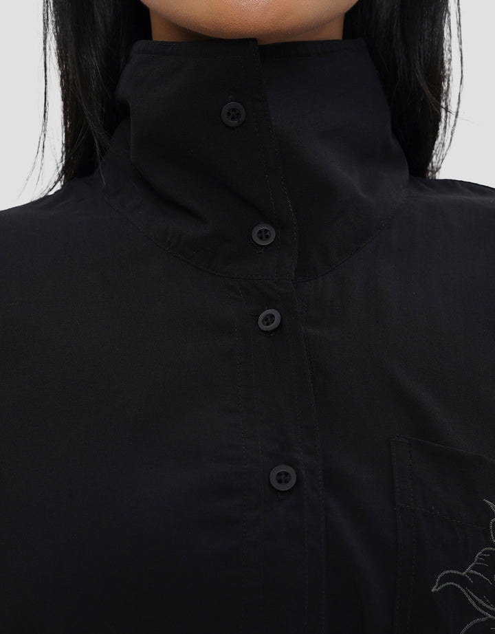 ANNISA FUNNEL NECK KEMEJA LENGAN PANJANG WANITA