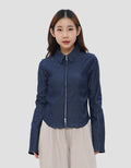 NEVADA STRETCH ZIPPER KEMEJA JEANS WANITA