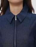 NEVADA STRETCH ZIPPER KEMEJA JEANS WANITA
