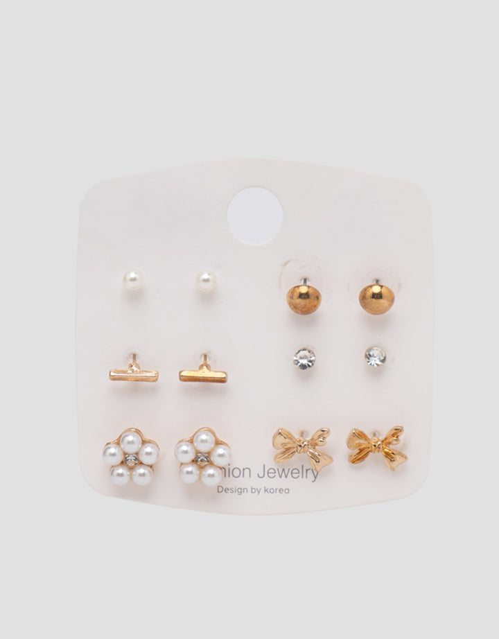 MXM JEWELLERY GIWANG SET MOTIF MIX WITH GOLD WANITA