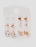 MXM JEWELLERY GIWANG SET MOTIF MIX WITH GOLD WANITA