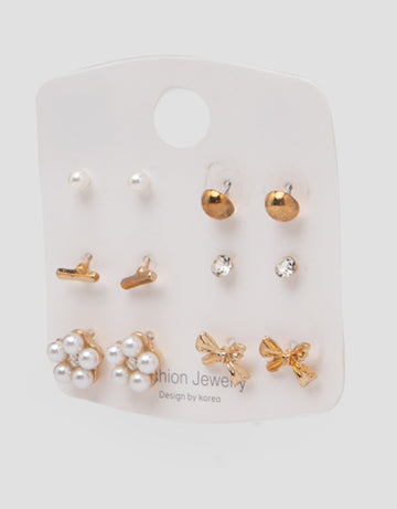 MXM JEWELLERY GIWANG SET MOTIF MIX WITH GOLD WANITA