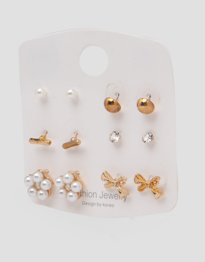 MXM JEWELLERY GIWANG SET MOTIF MIX WITH GOLD WANITA