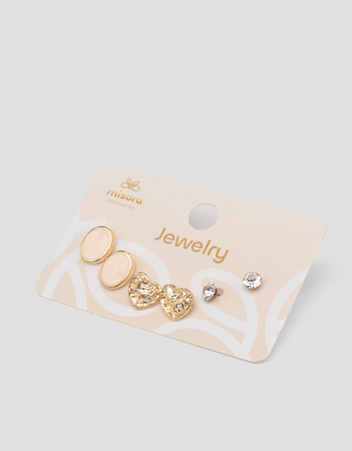 MXM JEWELLERY GIWANG SET MOTIF MIX WITH GOLD WANITA