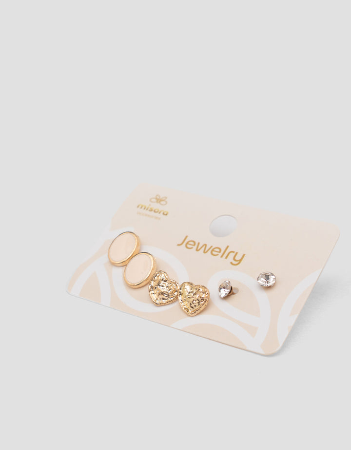 MXM JEWELLERY GIWANG SET MOTIF MIX WITH GOLD WANITA