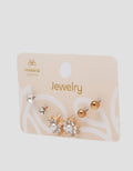 MXM JEWELLERY GIWANG SET MOTIF MIX WITH GOLD WANITA