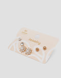 MXM JEWELLERY GIWANG SET MOTIF MIX WITH GOLD WANITA