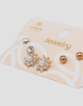 MXM JEWELLERY GIWANG SET MOTIF MIX WITH GOLD WANITA