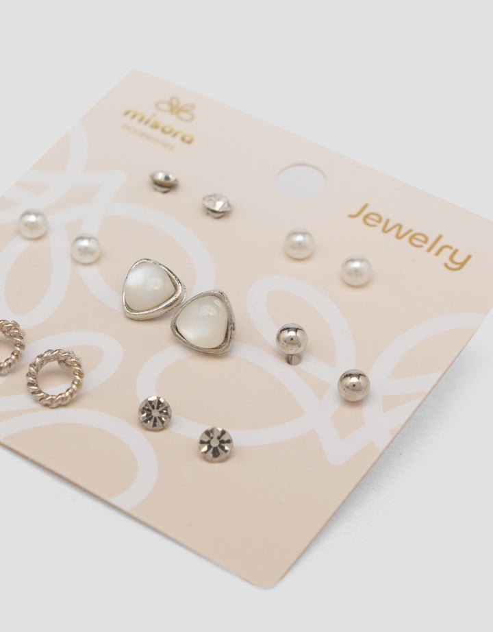 MXM JEWELLERY GIWANG SET MOTIF MIX WITH GOLD WANITA