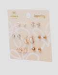 MXM JEWELLERY GIWANG SET MOTIF MIX WITH GOLD WANITA