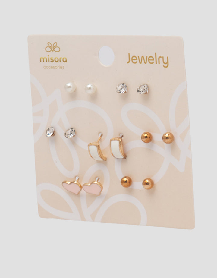 MXM JEWELLERY GIWANG SET MOTIF MIX WITH GOLD WANITA