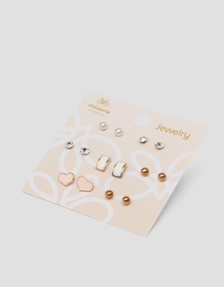 MXM JEWELLERY GIWANG SET MOTIF MIX WITH GOLD WANITA
