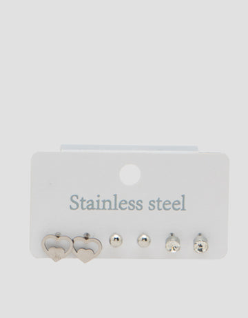 MXM JEWELLERY GIWANG SET 3 IN 1 SILVER MIX WANITA