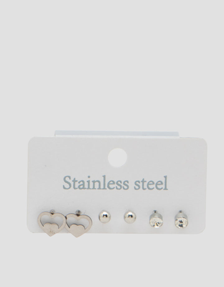 MXM JEWELLERY GIWANG SET 3 IN 1 SILVER MIX WANITA