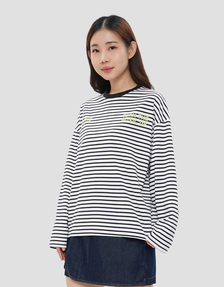 NEVADA FEEL THE BEAT STRIPE KAOS OVERSIZE WANITA