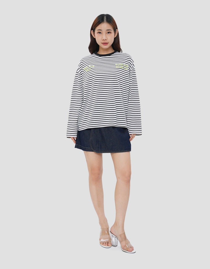 NEVADA FEEL THE BEAT STRIPE KAOS OVERSIZE WANITA