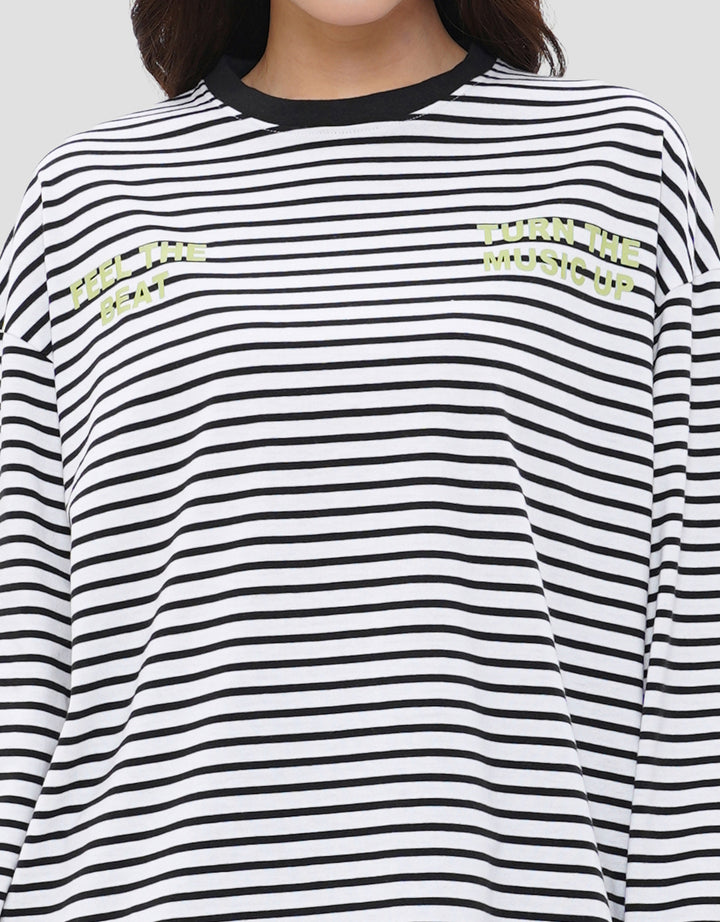 NEVADA FEEL THE BEAT STRIPE KAOS OVERSIZE WANITA